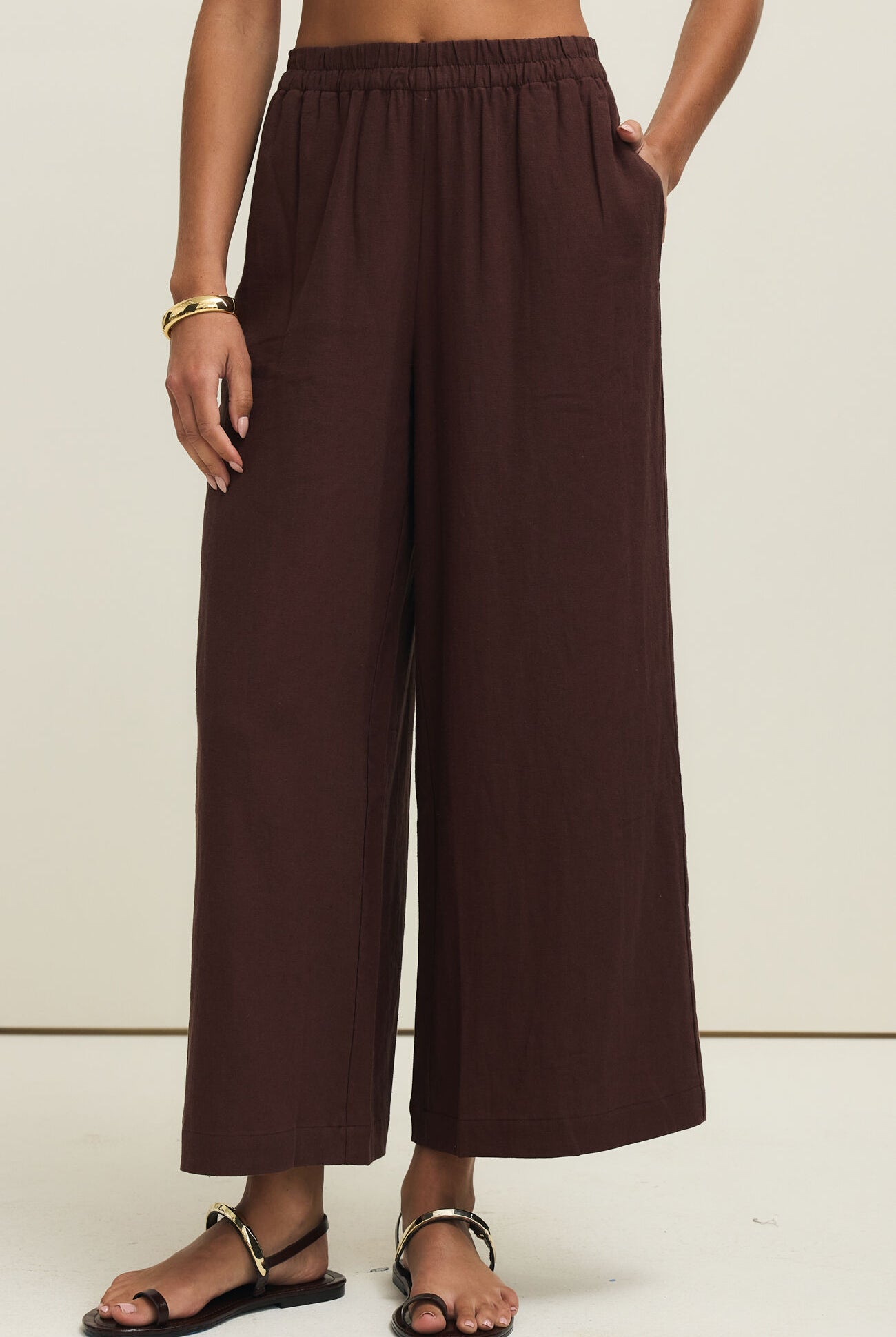 Z Supply Scout Linen Pant in Chocolate Cherry-Pants-Z Supply-Deja Nu Boutique, Women's Fashion Boutique in Lampasas, Texas