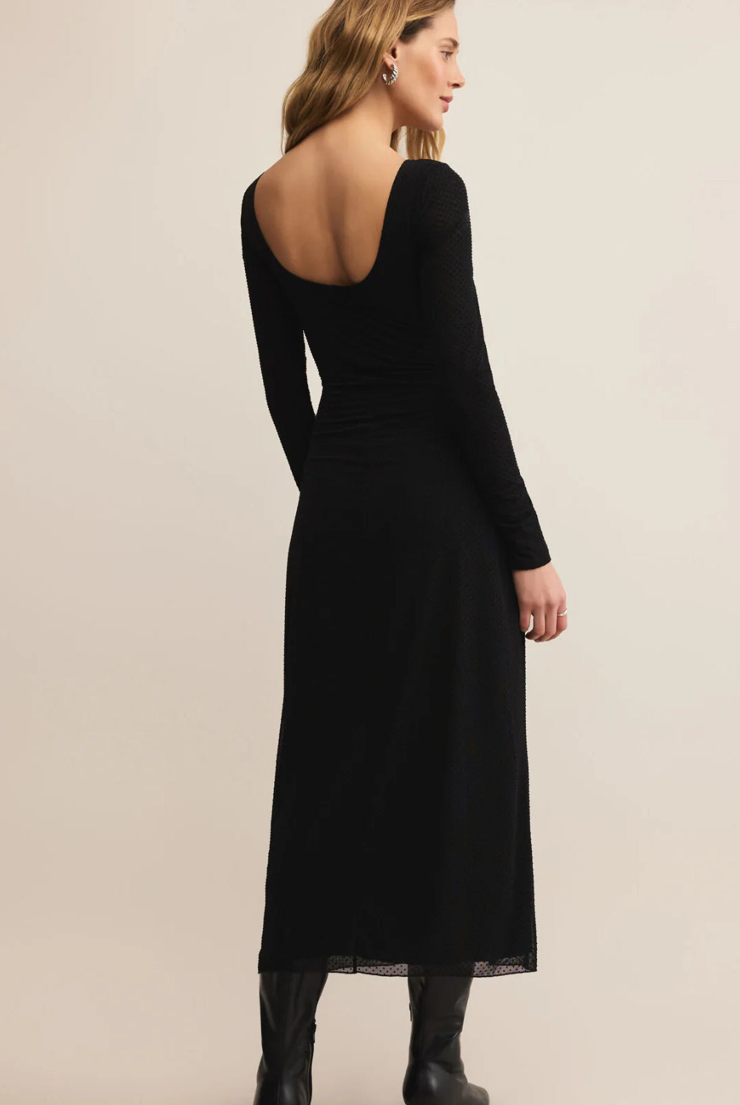 Z Supply Spellbound Mesh Midi Dress in Black-Midi Dresses-Z Supply-Deja Nu Boutique, Women's Fashion Boutique in Lampasas, Texas