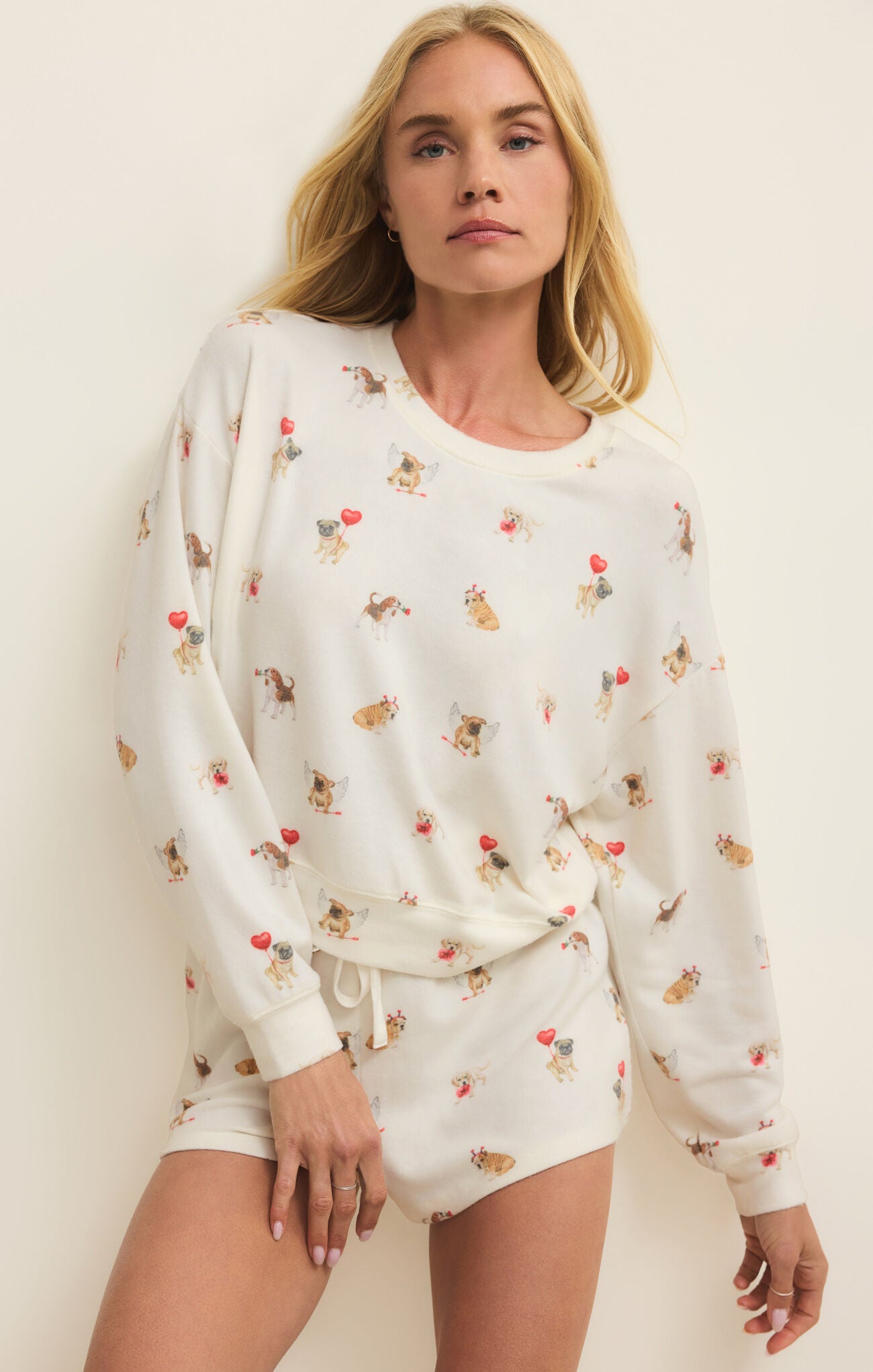 Z Supply Lounge Sporty Love Pup Short in Vanilla Ice-Lounge Wear-Z Supply Lounge-Deja Nu Boutique, Women's Fashion Boutique in Lampasas, Texas