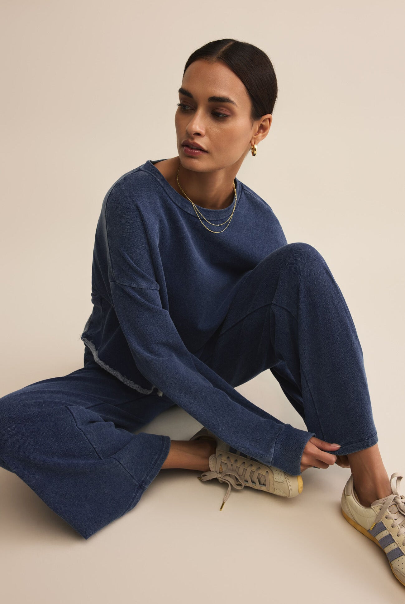 Z Supply Hunter Knit Denim Pant in Indigo-Bottoms-Z Supply-Deja Nu Boutique, Women's Fashion Boutique in Lampasas, Texas