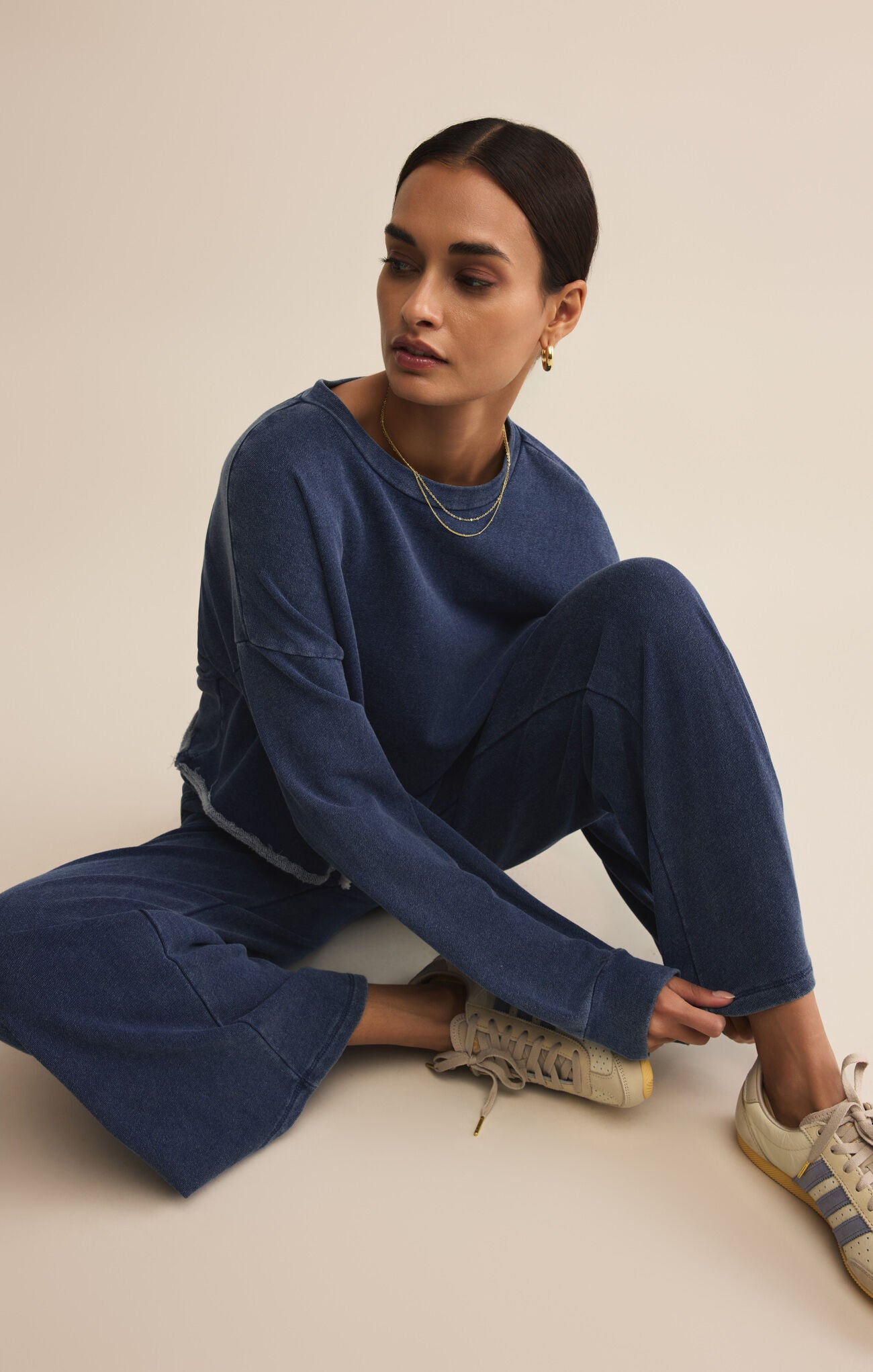 Z Supply Hunter Knit Denim Pant in Indigo-Bottoms-Z Supply-Deja Nu Boutique, Women's Fashion Boutique in Lampasas, Texas