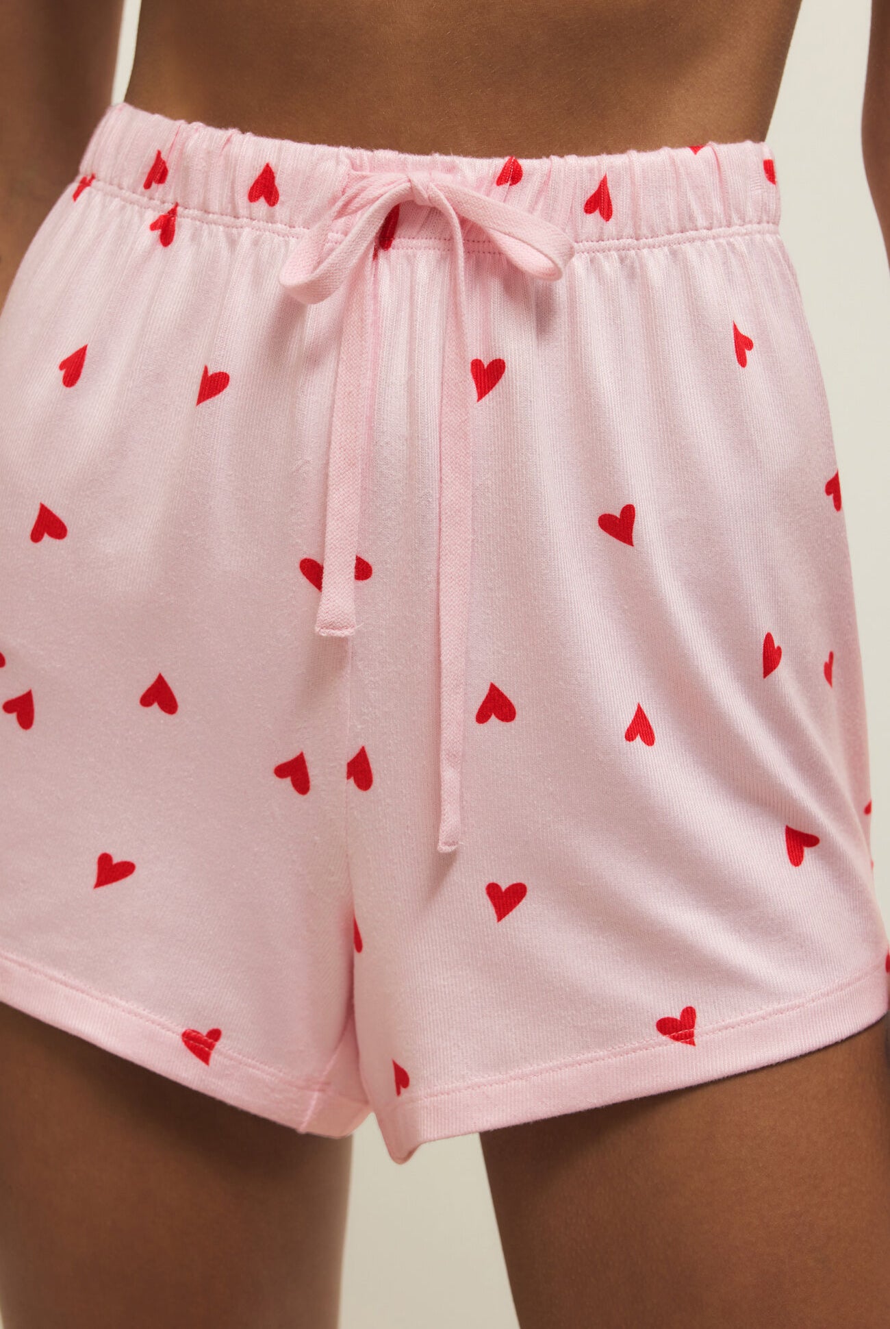 Z Supply Lounge Love First Heart Short in Pink Marshmallow-Shorts-Z Supply Lounge-Deja Nu Boutique, Women's Fashion Boutique in Lampasas, Texas