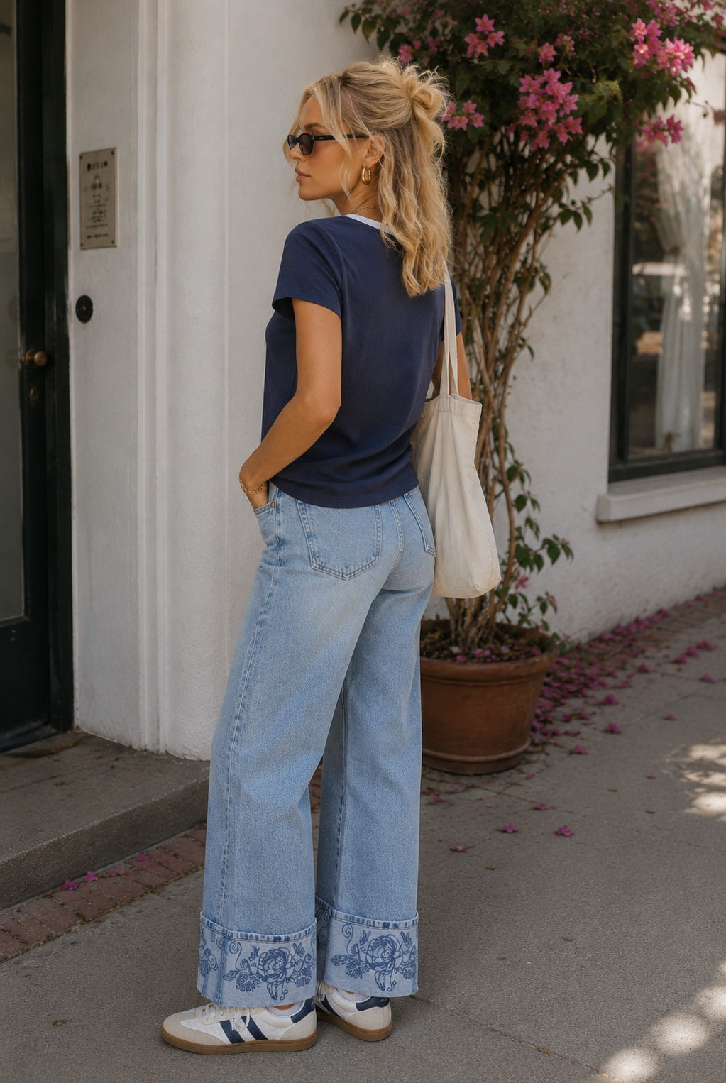 Z Supply Modern Colorblocked V-Neck Tee in Twilight Blue-T-Shirts-Z Supply-Deja Nu Boutique, Women's Fashion Boutique in Lampasas, Texas