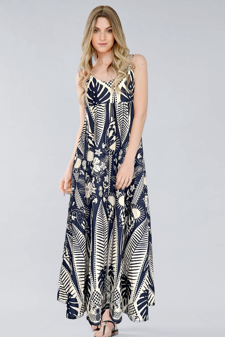 Zenara Dabian Spaghetti Strap Maxi Dress-Maxi Dresses-Zenara-Deja Nu Boutique, Women's Fashion Boutique in Lampasas, Texas