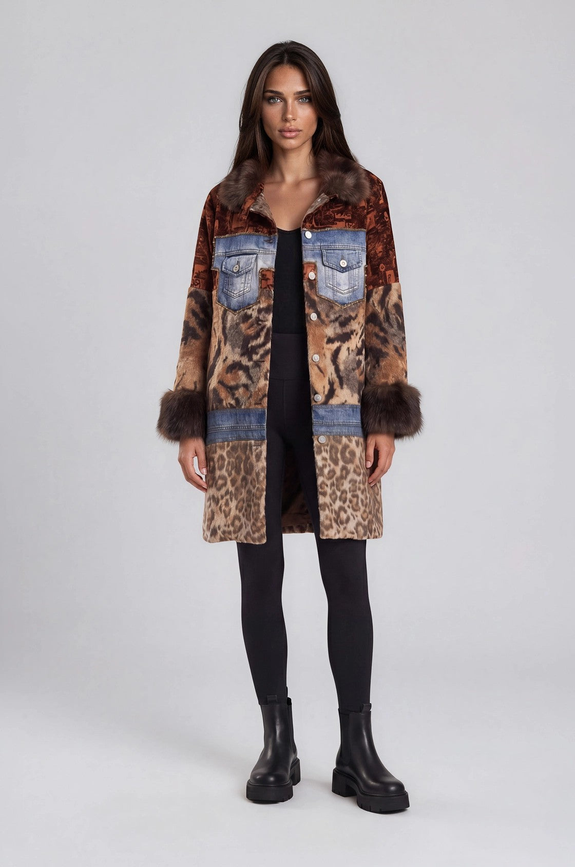Adore Mixed Media Faux Fur Statement Coat-Outerwear-Adore-Deja Nu Boutique, Women's Fashion Boutique in Lampasas, Texas