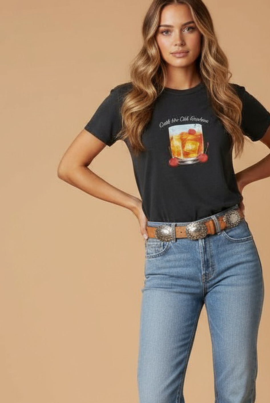 All Us "Call Me Old Fashioned" Rhinestone Slub Boy Tee-T-Shirts-All Us-Deja Nu Boutique, Women's Fashion Boutique in Lampasas, Texas