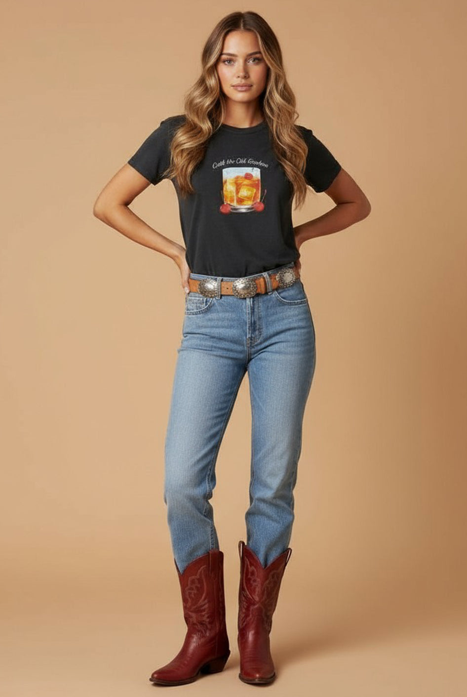 All Us "Call Me Old Fashioned" Rhinestone Slub Boy Tee-T-Shirts-All Us-Deja Nu Boutique, Women's Fashion Boutique in Lampasas, Texas