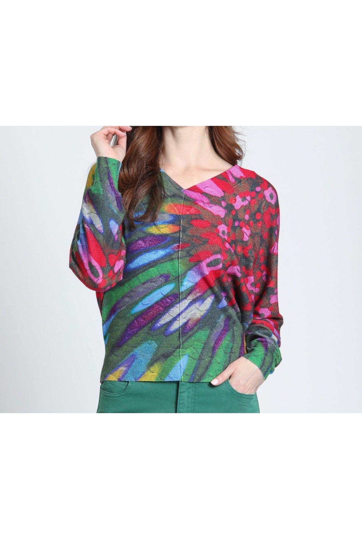 APNY Aurora V-Neck Pullover in Jewel Noir-Sweaters-APNY-Deja Nu Boutique, Women's Fashion Boutique in Lampasas, Texas