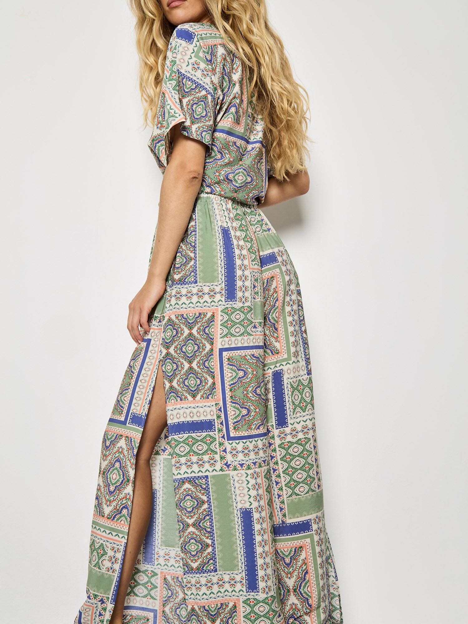 Apricot Folk Patchwork Wide Leg Trousers – Stone-trousers-Apricot-Deja Nu Boutique, Women's Fashion Boutique in Lampasas, Texas