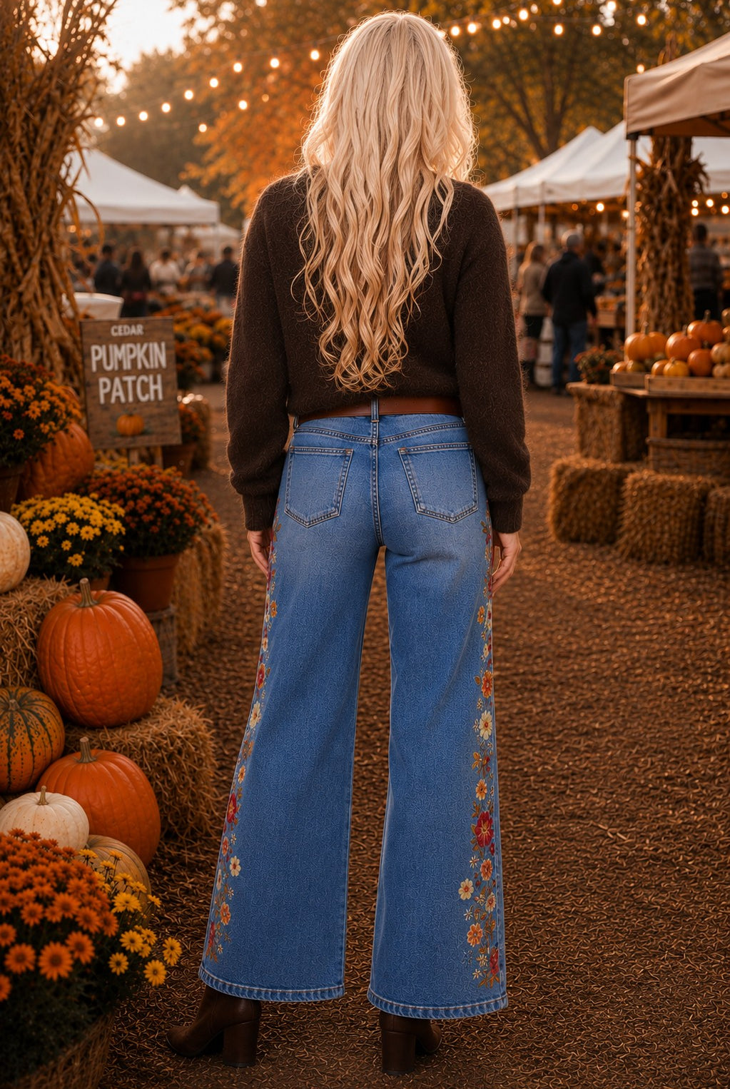 Bayeas New York Autumn Tassel Embroidered Wide Leg Jeans-Jeans-Bayeas-Deja Nu Boutique, Women's Fashion Boutique in Lampasas, Texas