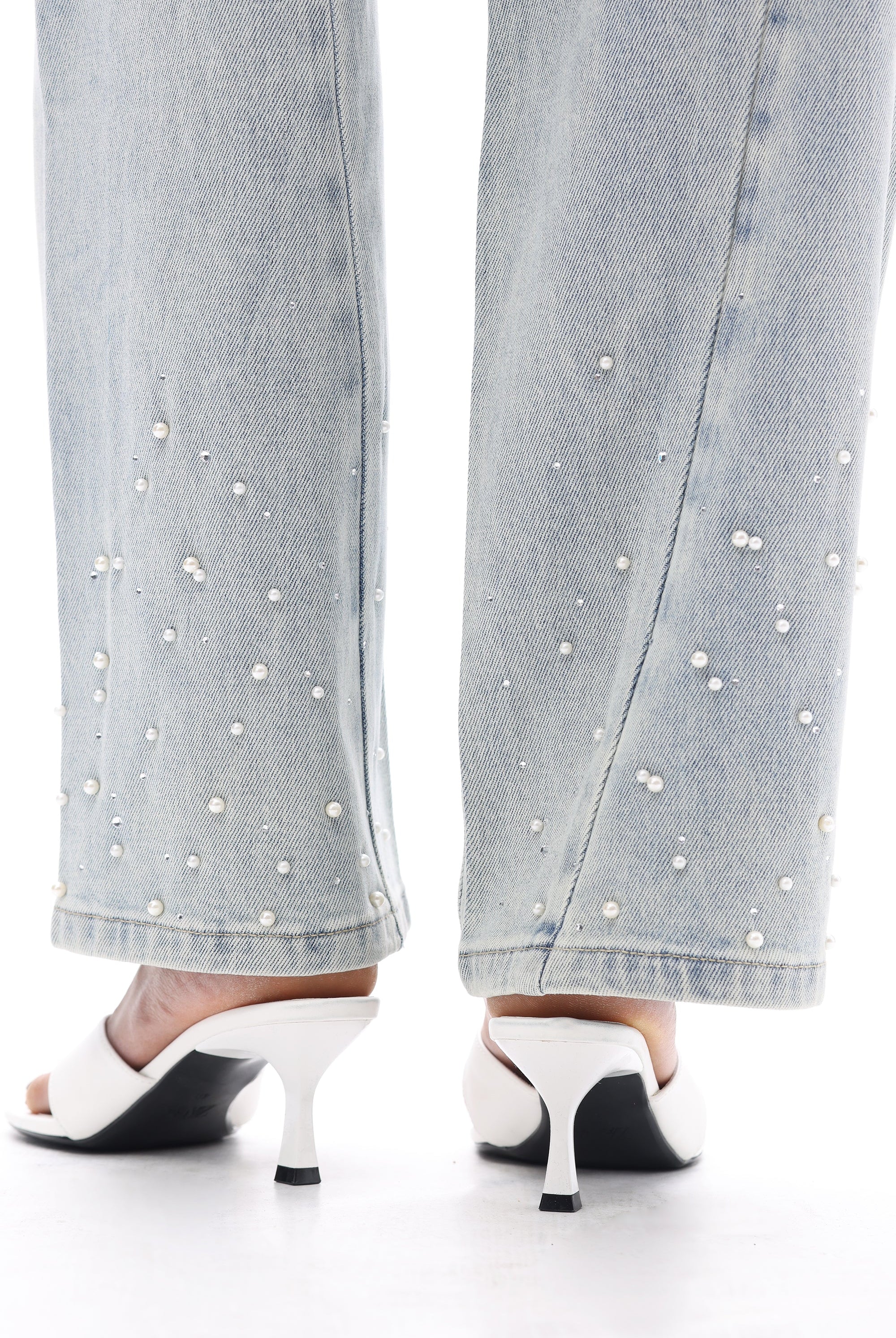 Bayeas Berlin High Rise Barrel Jeans with Pearl Embellishment-Jeans-Bayeas-Deja Nu Boutique, Women's Fashion Boutique in Lampasas, Texas