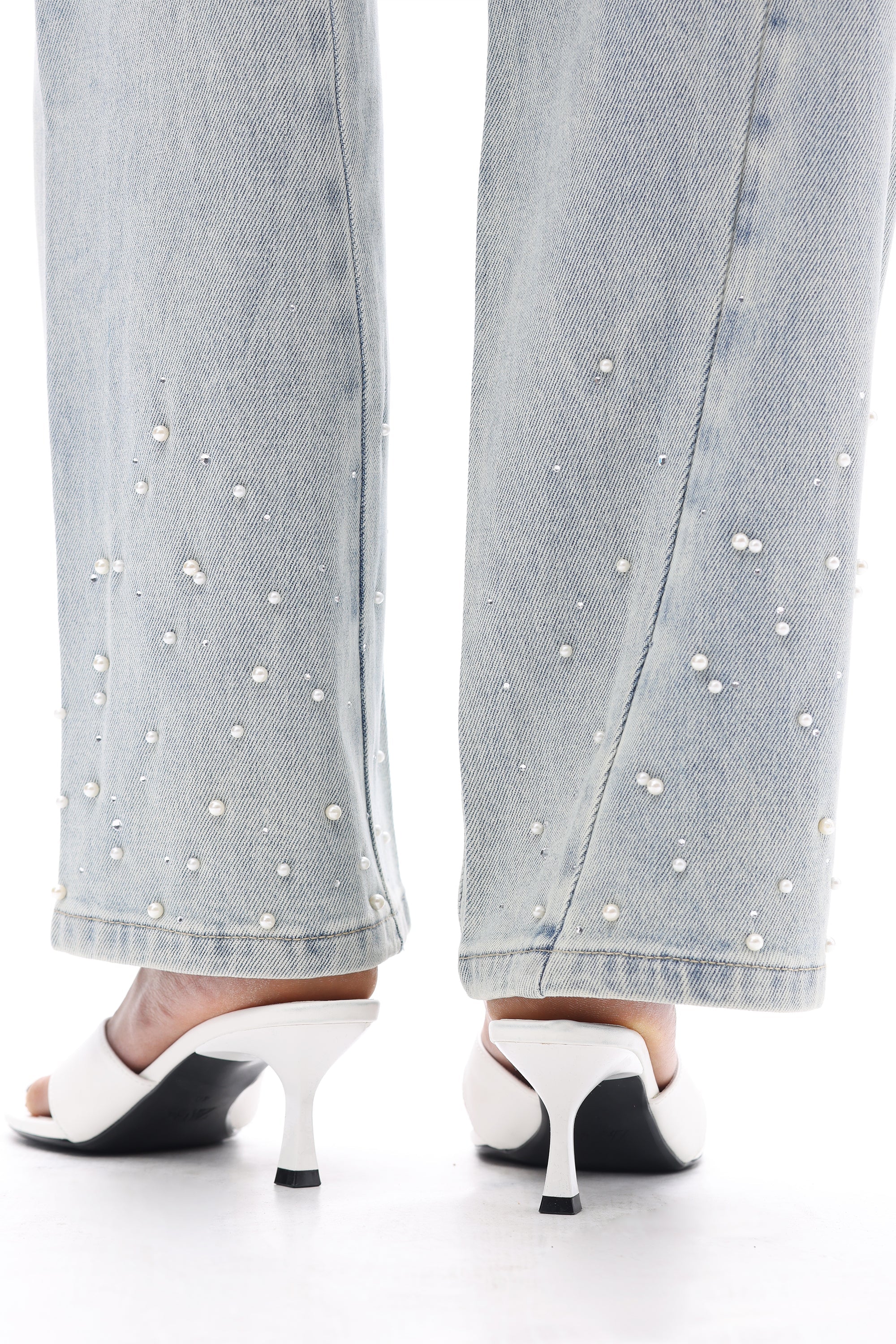 Bayeas Berlin High Rise Barrel Jeans with Pearl Embellishment-Jeans-Bayeas-Deja Nu Boutique, Women's Fashion Boutique in Lampasas, Texas
