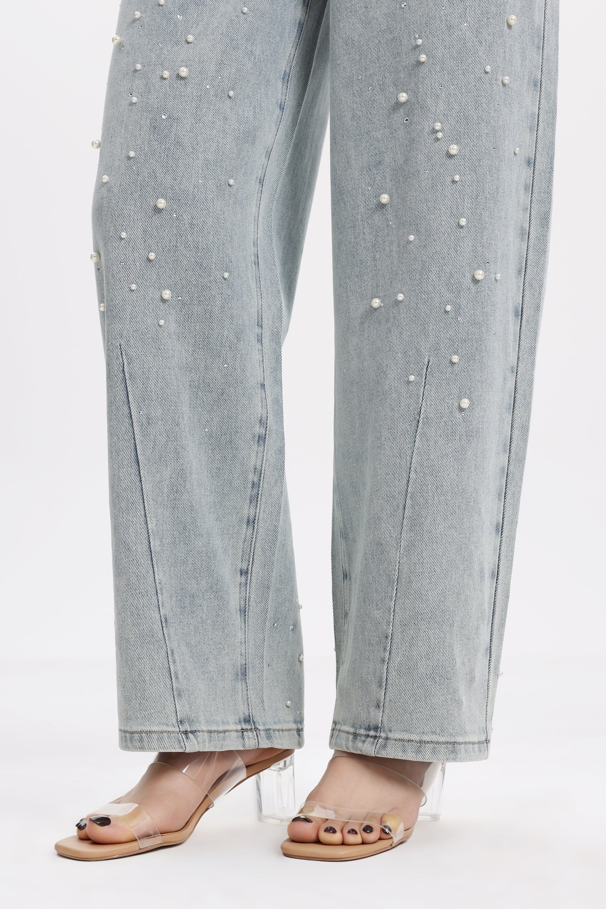 Bayeas Berlin High Rise Barrel Jeans with Pearl Embellishment-Jeans-Bayeas-Deja Nu Boutique, Women's Fashion Boutique in Lampasas, Texas