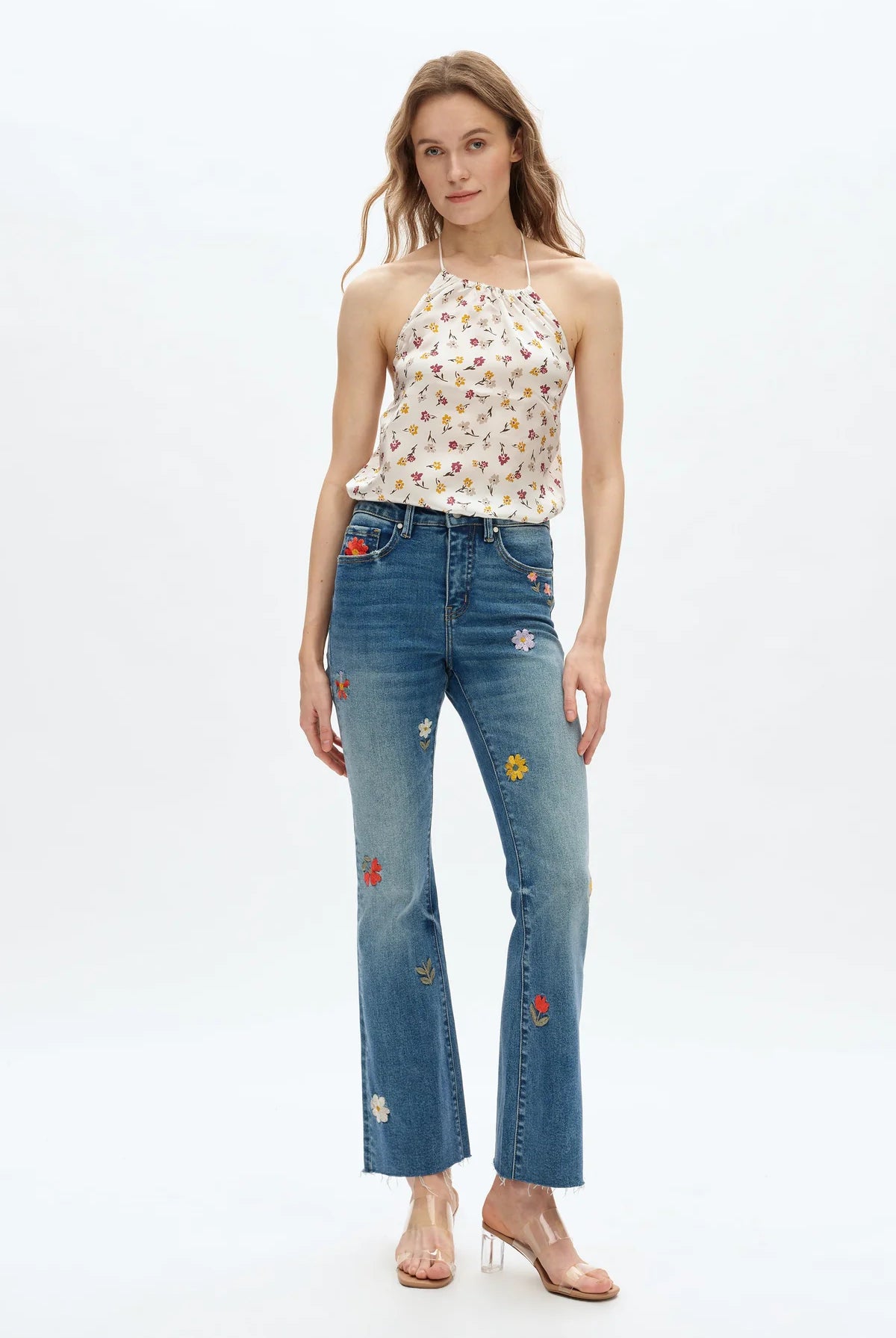 Bayeas Flora Flower Child Mid Rise Embroidered Flare Jeans-Jeans-Bayeas-Deja Nu Boutique, Women's Fashion Boutique in Lampasas, Texas