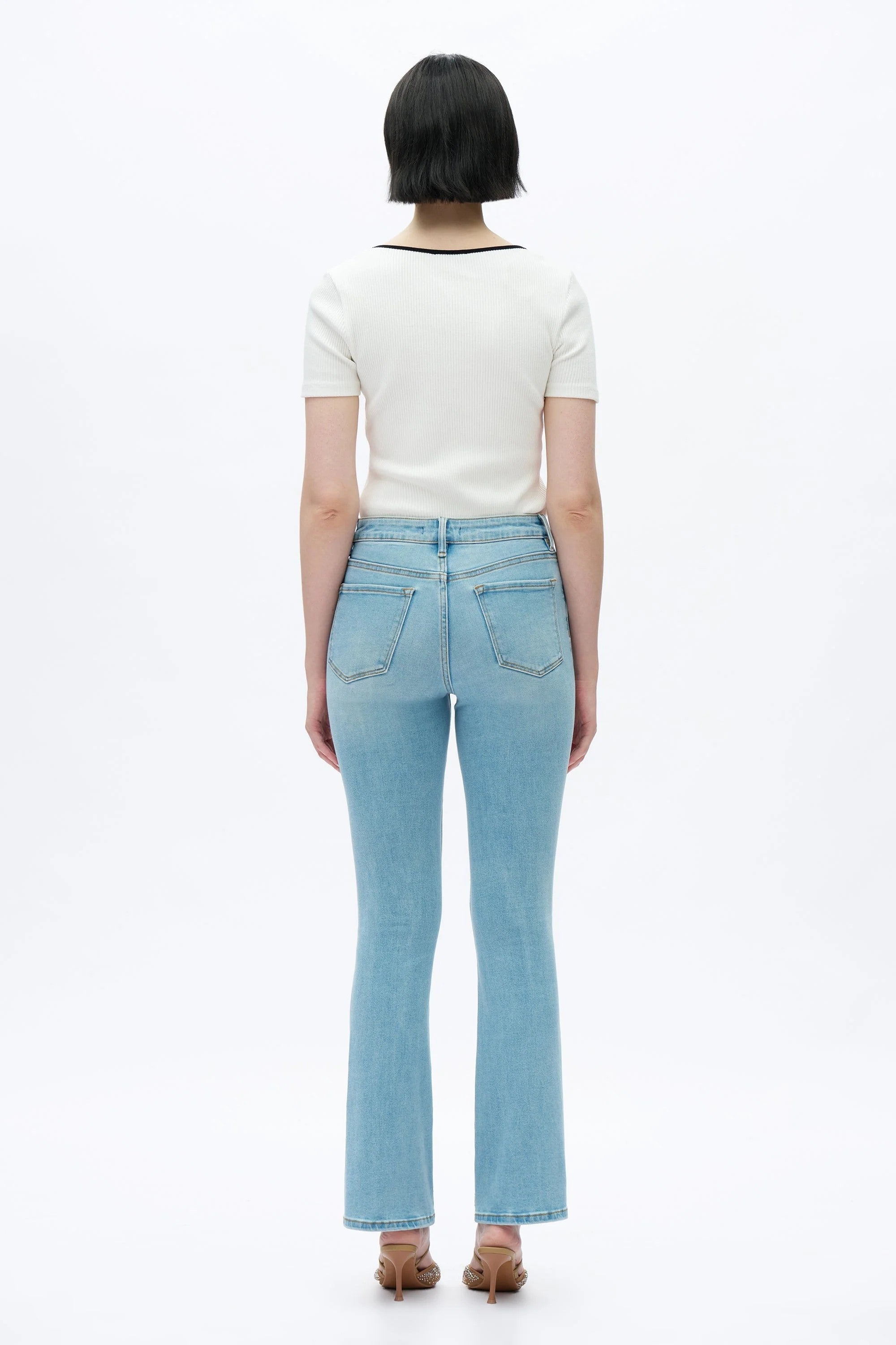Bayeas High Rise Rhinestone Jeans in Light Blue Star Studded-Jeans-Bayeas-Deja Nu Boutique, Women's Fashion Boutique in Lampasas, Texas