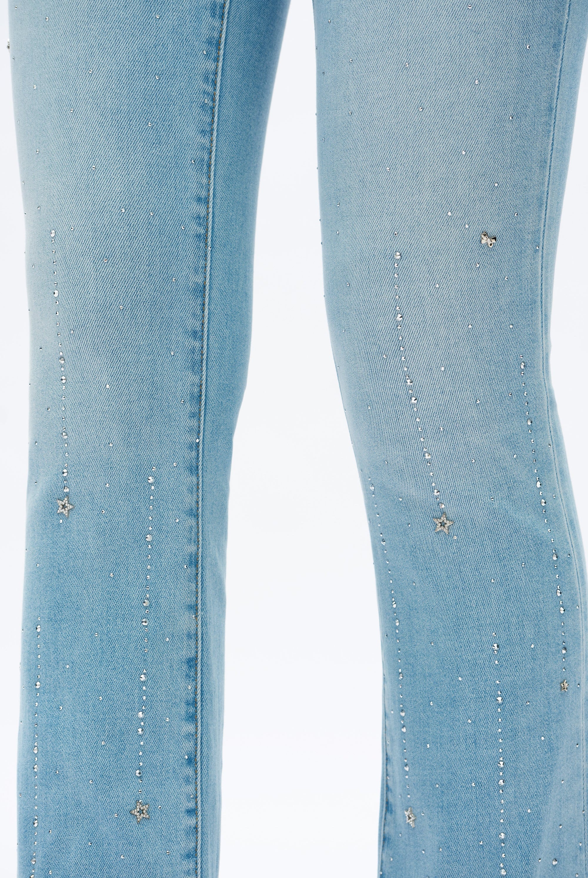 Bayeas High Rise Rhinestone Jeans in Light Blue Star Studded-Jeans-Bayeas-Deja Nu Boutique, Women's Fashion Boutique in Lampasas, Texas