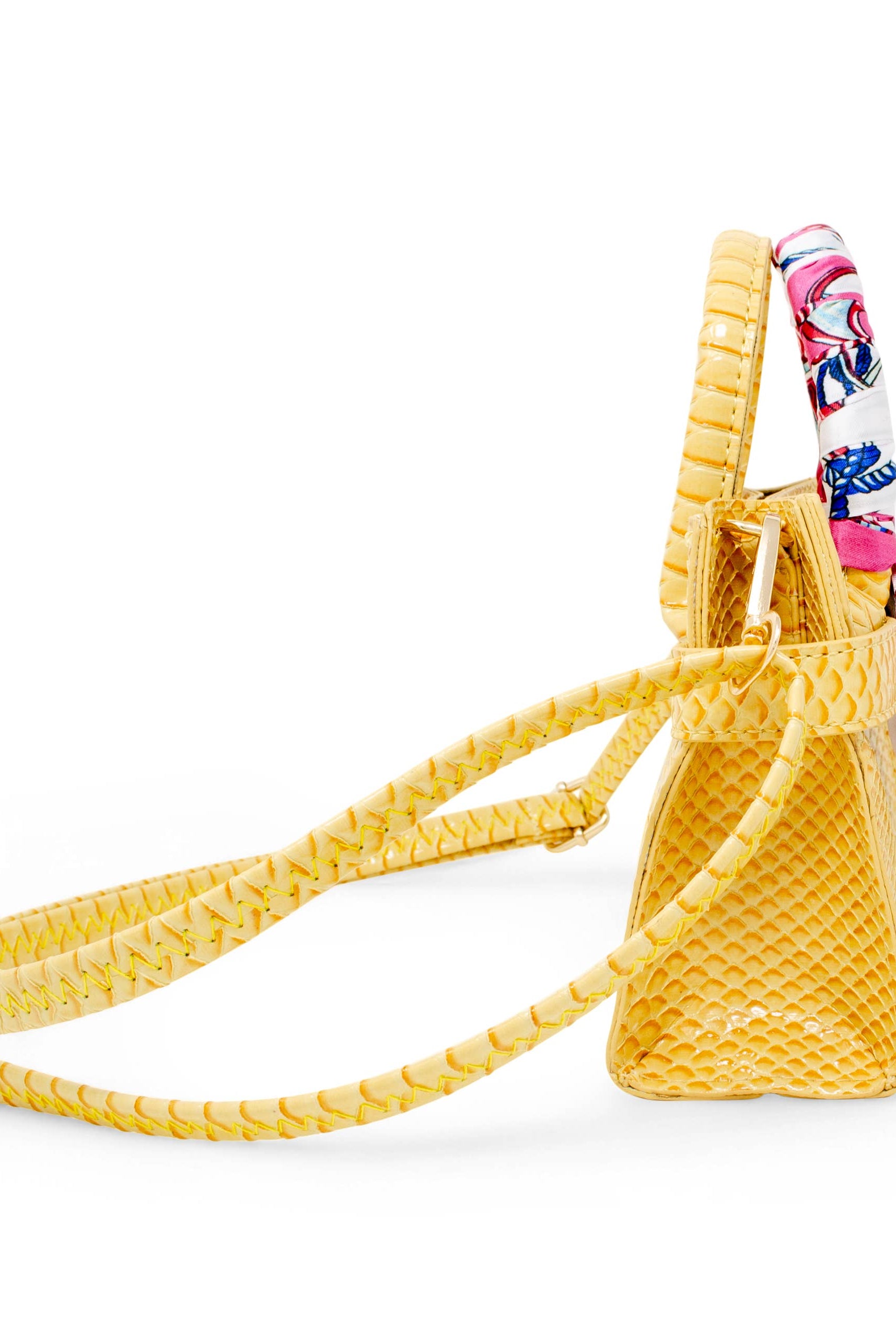 Tiny Treats and ZOMI GEMS Vivid Crocodile Scarf Handbag in Yellow-Kids Handbag-Tiny Treats and ZOMI GEMS-Deja Nu Boutique, Women's Fashion Boutique in Lampasas, Texas