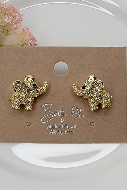 Betty Oh! Elephant Post Earrings-Earrings-Betty Oh!-Deja Nu Boutique, Women's Fashion Boutique in Lampasas, Texas