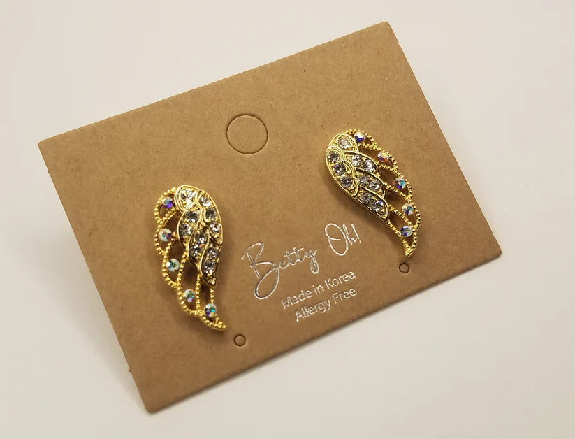 Betty Oh! Rhinestone Wing Post Earrings-Earrings-Betty Oh!-Deja Nu Boutique, Women's Fashion Boutique in Lampasas, Texas