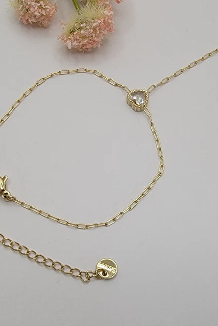 Betty Oh! Heart Shaped Stone Hand Chain Waterproof Bracelet-Bracelets-Betty Oh!-Deja Nu Boutique, Women's Fashion Boutique in Lampasas, Texas