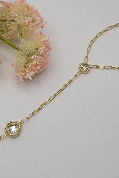 Betty Oh! Heart Shaped Stone Hand Chain Waterproof Bracelet-Bracelets-Betty Oh!-Deja Nu Boutique, Women's Fashion Boutique in Lampasas, Texas