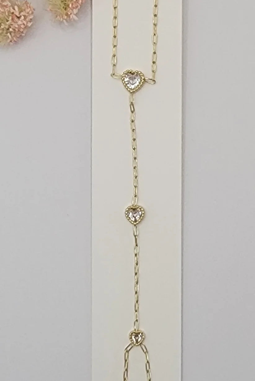 Betty Oh! Heart Shaped Stone Hand Chain Waterproof Bracelet-Bracelets-Betty Oh!-Deja Nu Boutique, Women's Fashion Boutique in Lampasas, Texas