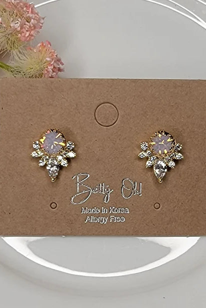 Betty Oh! Opal Deco Post Earrings-Earrings-Betty Oh!-Deja Nu Boutique, Women's Fashion Boutique in Lampasas, Texas