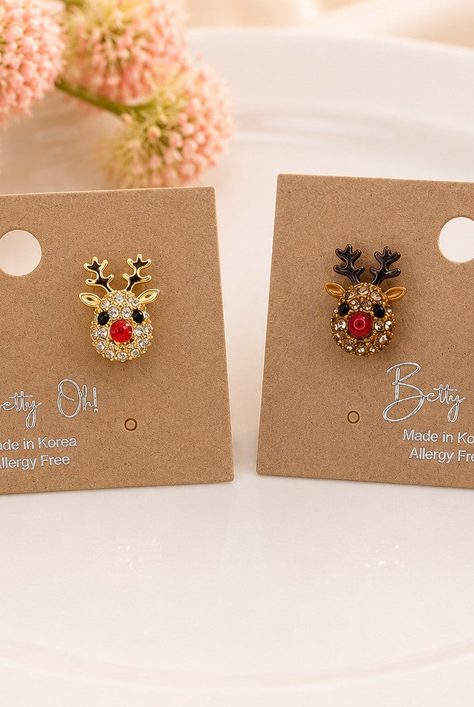 Betty Oh! Reindeer Post Earrings-Earrings-Betty Oh!-Deja Nu Boutique, Women's Fashion Boutique in Lampasas, Texas