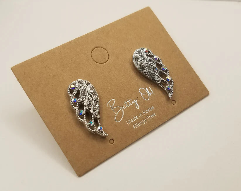 Betty Oh! Rhinestone Wing Post Earrings-Earrings-Betty Oh!-Deja Nu Boutique, Women's Fashion Boutique in Lampasas, Texas