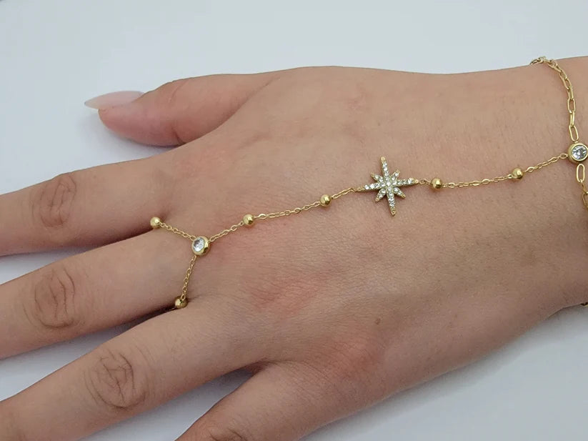 Betty Oh! Stardust Hand Chain Waterproof Bracelet-Bracelets-Betty Oh!-Deja Nu Boutique, Women's Fashion Boutique in Lampasas, Texas