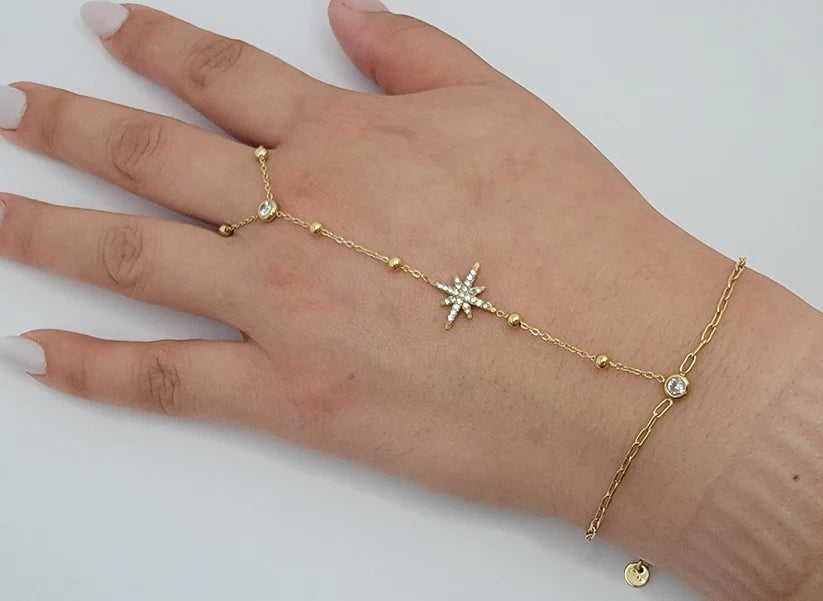 Betty Oh! Stardust Hand Chain Waterproof Bracelet-Bracelets-Betty Oh!-Deja Nu Boutique, Women's Fashion Boutique in Lampasas, Texas