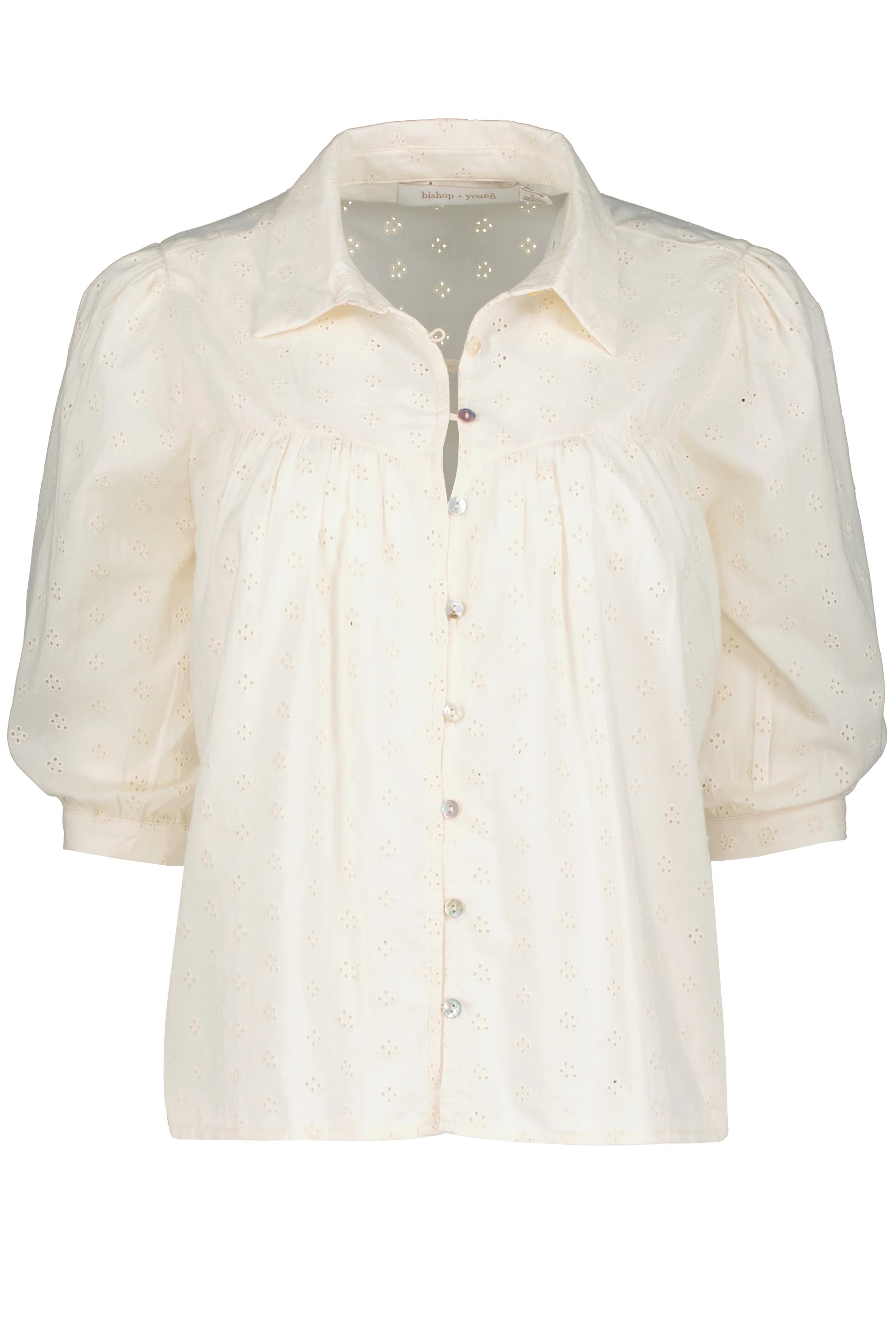 Bishop + Young Esme Eyelet Blouse in Ivory-Tops-Bishop And Young-Deja Nu Boutique, Women's Fashion Boutique in Lampasas, Texas