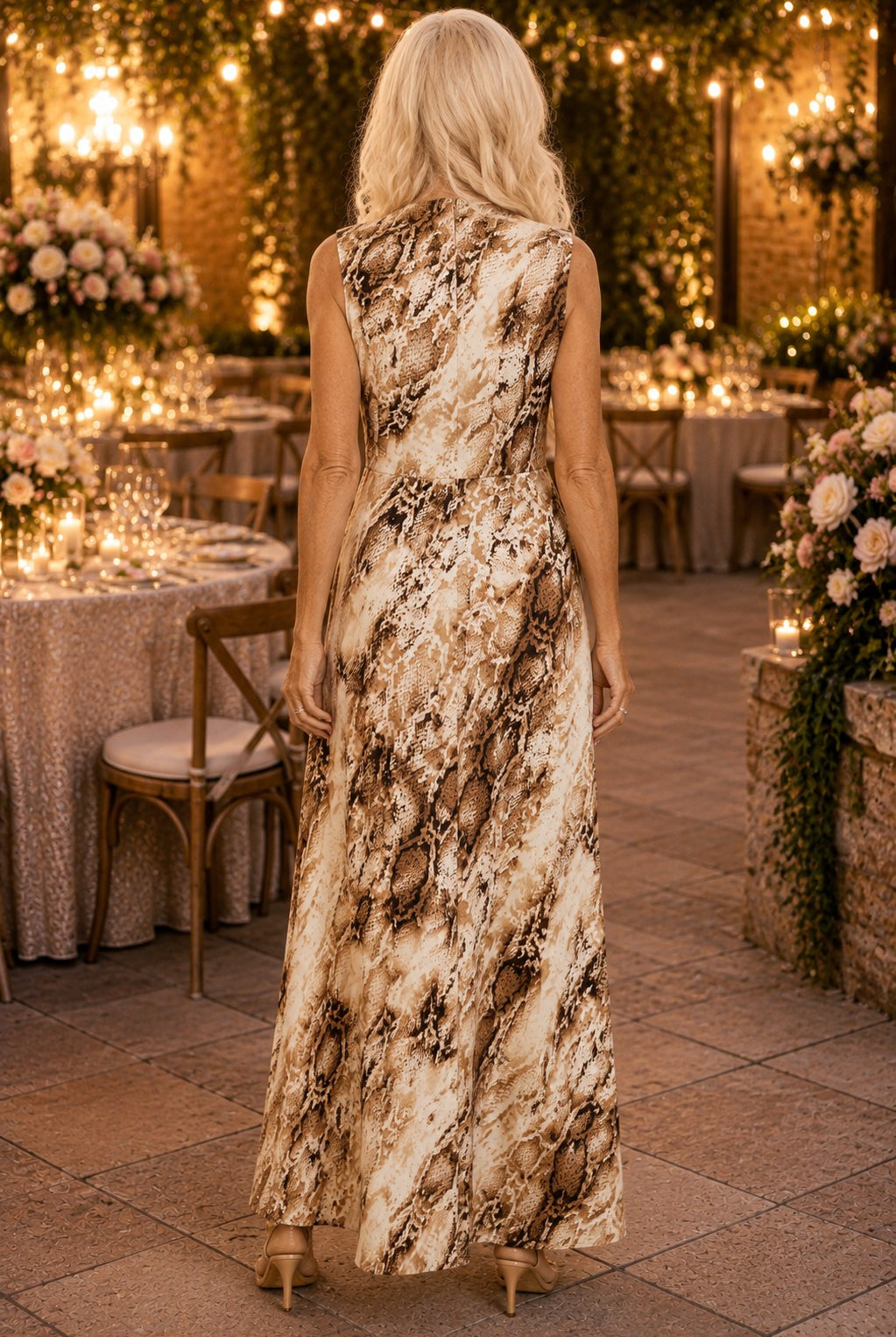 Bishop + Young Jardine Cowl Neck Maxi Dress in Python-Maxi Dresses-Bishop And Young-Deja Nu Boutique, Women's Fashion Boutique in Lampasas, Texas