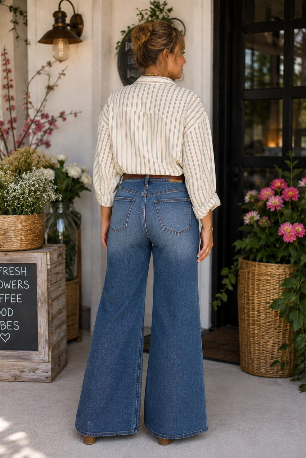 Bishop + Young Sydney Embellished Blue Stripe Top-shirts-Bishop And Young-Deja Nu Boutique, Women's Fashion Boutique in Lampasas, Texas