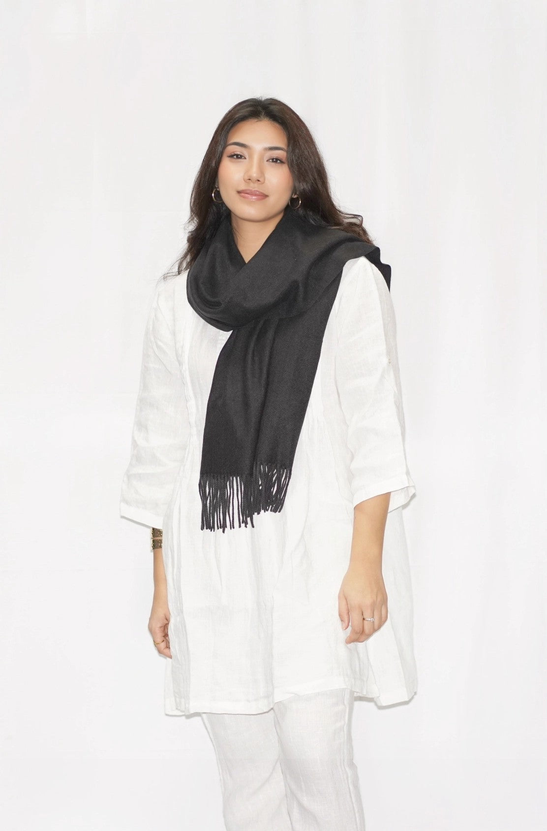 Dolma Cozy Cashmere Blend Stole in Black-Scarf-Dolma-Deja Nu Boutique, Women's Fashion Boutique in Lampasas, Texas