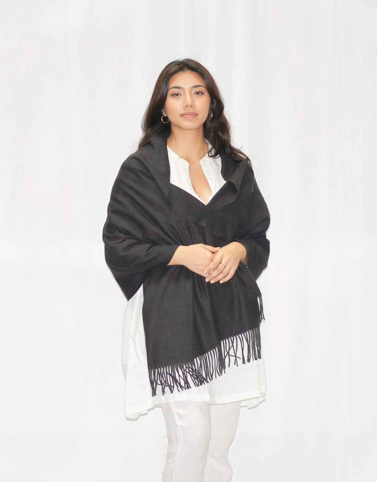 Dolma Cozy Cashmere Blend Stole in Black-Scarf-Dolma-Deja Nu Boutique, Women's Fashion Boutique in Lampasas, Texas