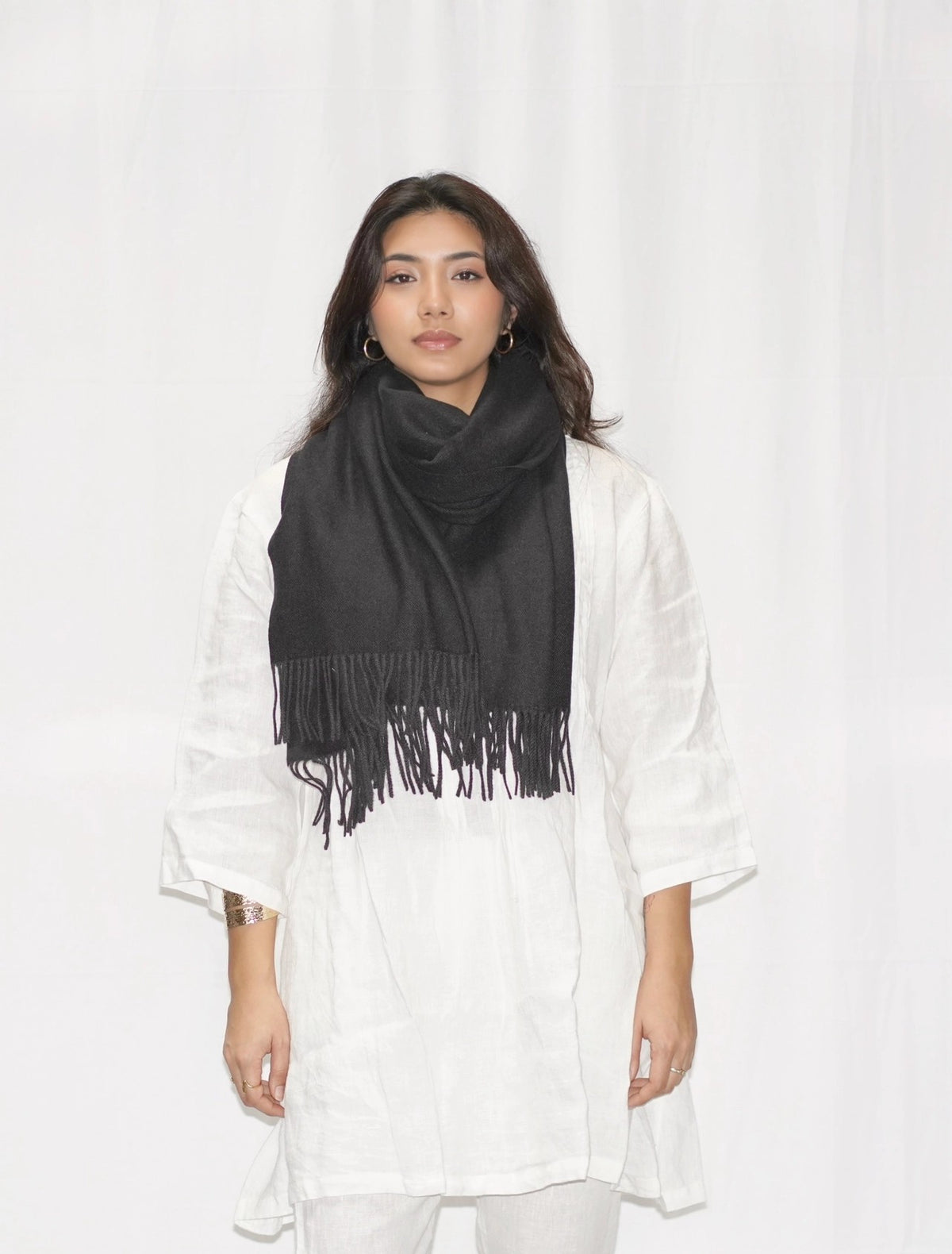 Dolma Cozy Cashmere Blend Stole in Black-Scarf-Dolma-Deja Nu Boutique, Women's Fashion Boutique in Lampasas, Texas