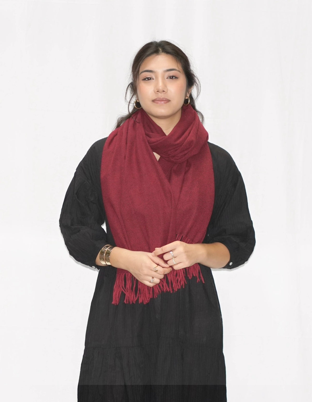 Dolma Cozy Cashmere Blend Stole in Maroon-Scarf-Dolma-Deja Nu Boutique, Women's Fashion Boutique in Lampasas, Texas