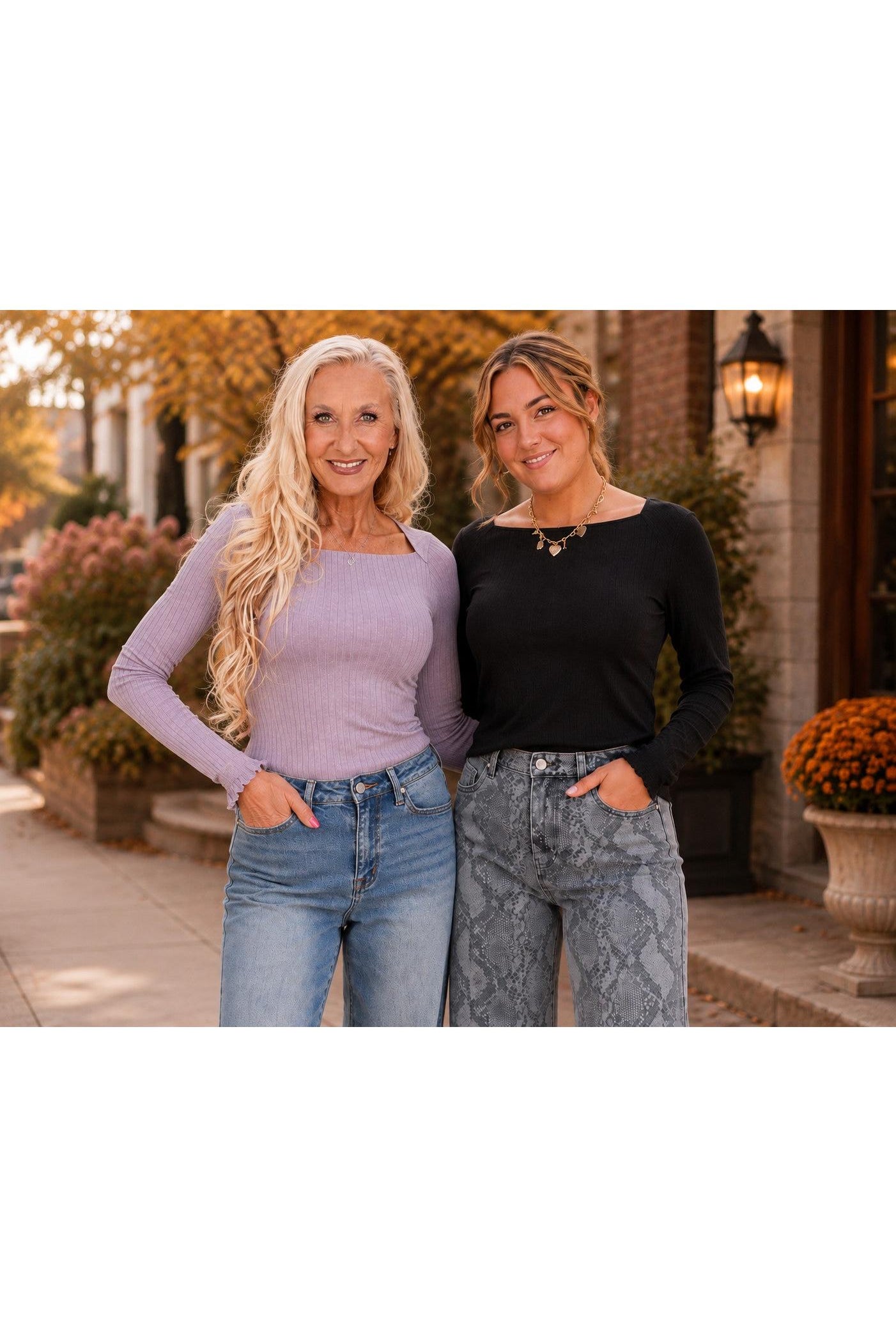 Easel Lilac or Charcoal Washed Rib Knit Top-Tops-Easel-Deja Nu Boutique, Women's Fashion Boutique in Lampasas, Texas
