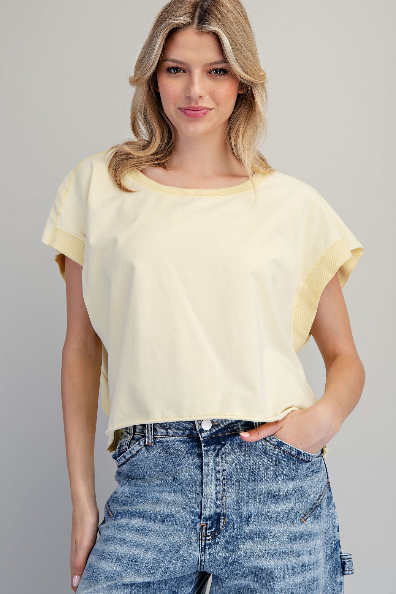 ee:some Mineral Washed Open Back Top - Banana-Tops-ee:some-Deja Nu Boutique, Women's Fashion Boutique in Lampasas, Texas