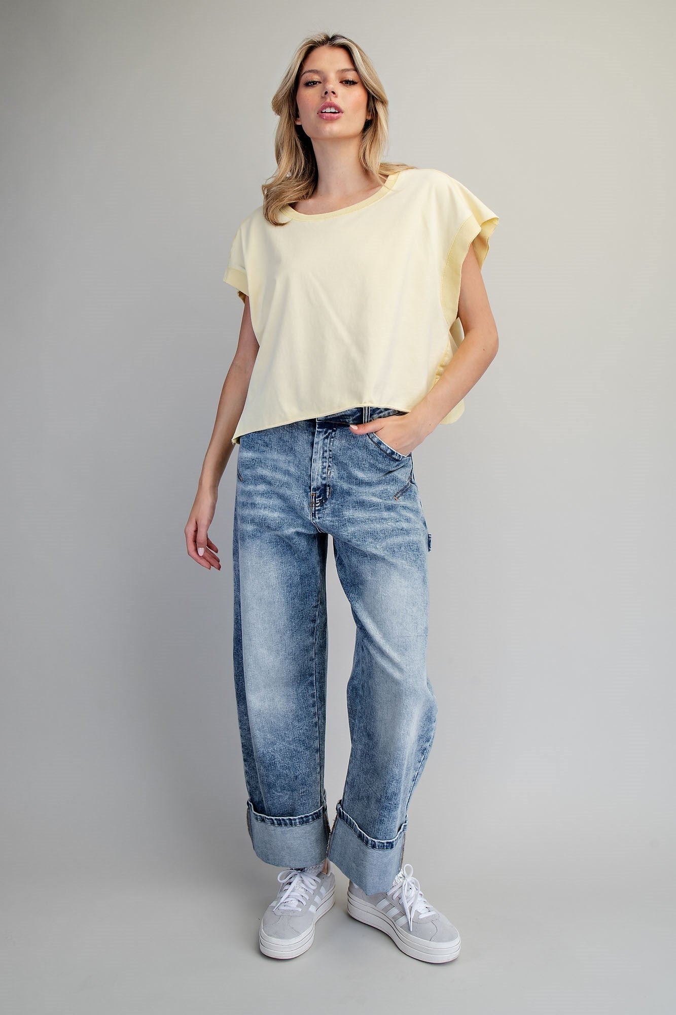 ee:some Mineral Washed Open Back Top - Banana-Tops-ee:some-Deja Nu Boutique, Women's Fashion Boutique in Lampasas, Texas