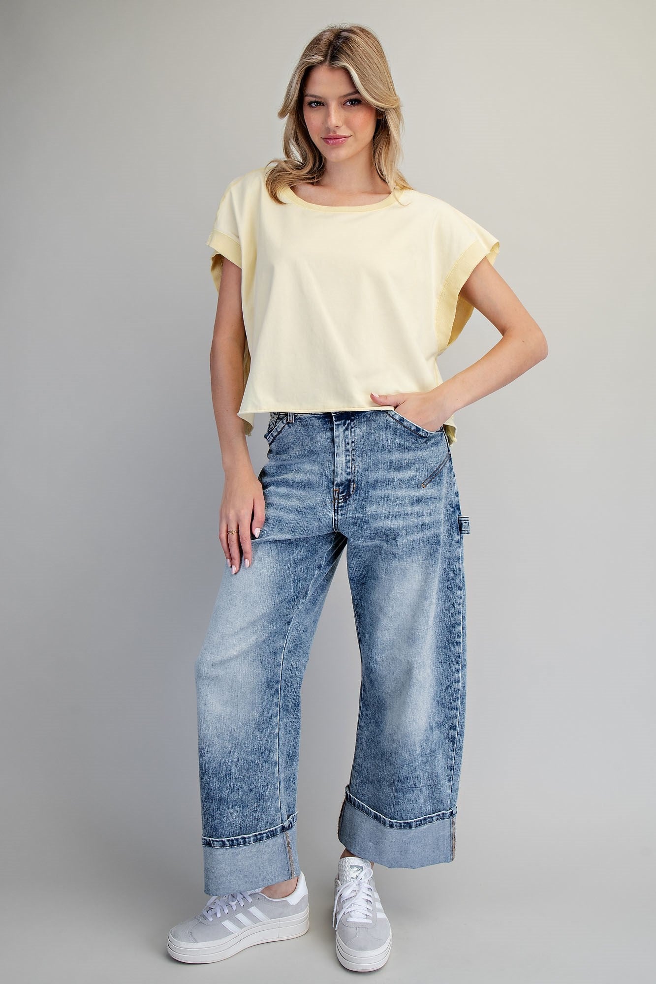 ee:some Mineral Washed Open Back Top - Banana-Tops-ee:some-Deja Nu Boutique, Women's Fashion Boutique in Lampasas, Texas