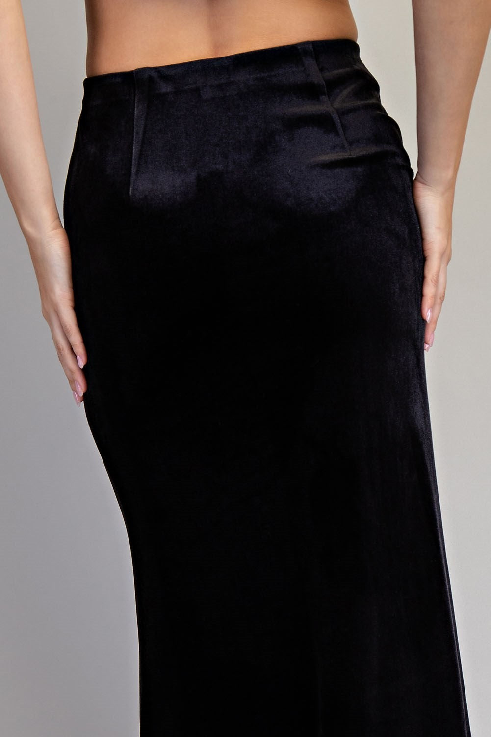 ee:some Black Velvet Maxi Skirt Elegant Evening Wear-Bottoms-ee:some-Deja Nu Boutique, Women's Fashion Boutique in Lampasas, Texas