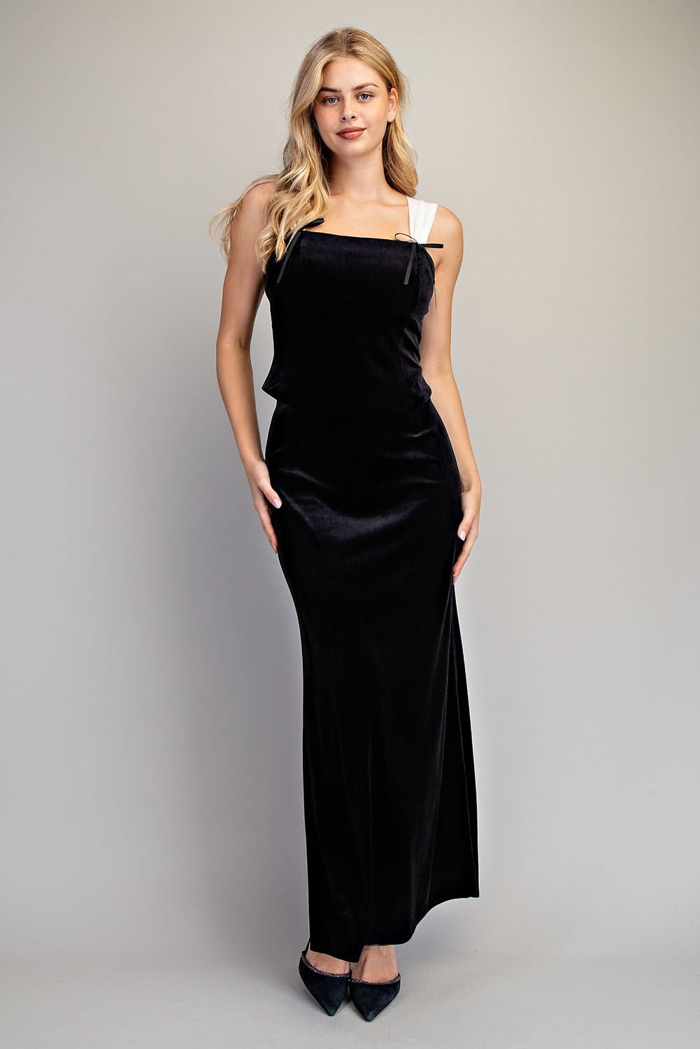 ee:some Black Velvet Maxi Skirt Elegant Evening Wear-Bottoms-ee:some-Deja Nu Boutique, Women's Fashion Boutique in Lampasas, Texas