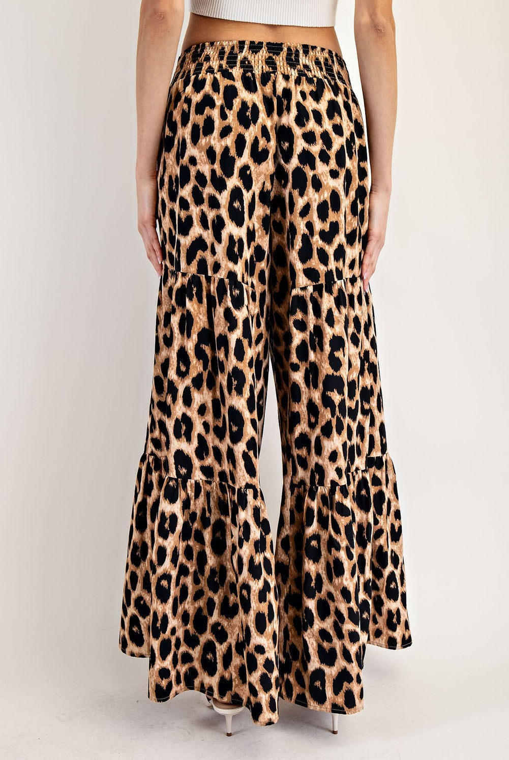 ee:some Leopard Tiered Wide Leg Pants-Bottoms-ee:some-Deja Nu Boutique, Women's Fashion Boutique in Lampasas, Texas