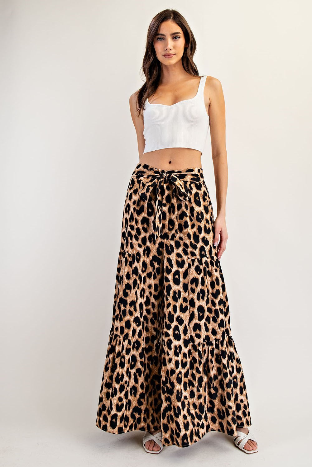 ee:some Leopard Tiered Wide Leg Pants-Bottoms-ee:some-Deja Nu Boutique, Women's Fashion Boutique in Lampasas, Texas