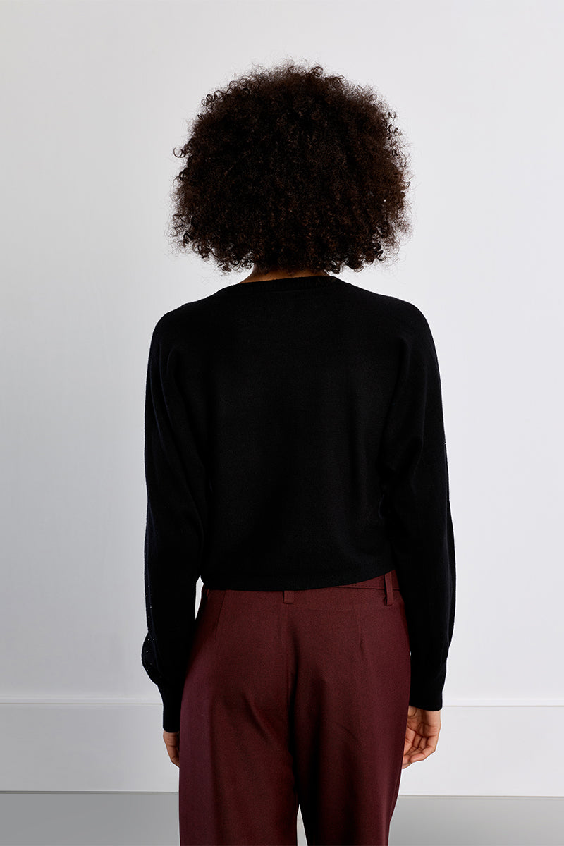Elan Black Studded Knit Sweater-Sweaters-Molly Bracken-Deja Nu Boutique, Women's Fashion Boutique in Lampasas, Texas