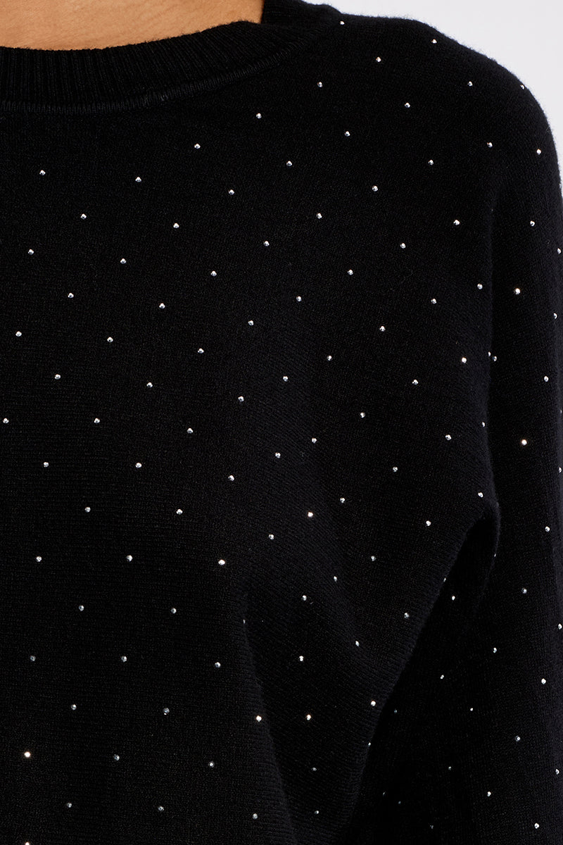 Elan Black Studded Knit Sweater-Sweaters-Molly Bracken-Deja Nu Boutique, Women's Fashion Boutique in Lampasas, Texas
