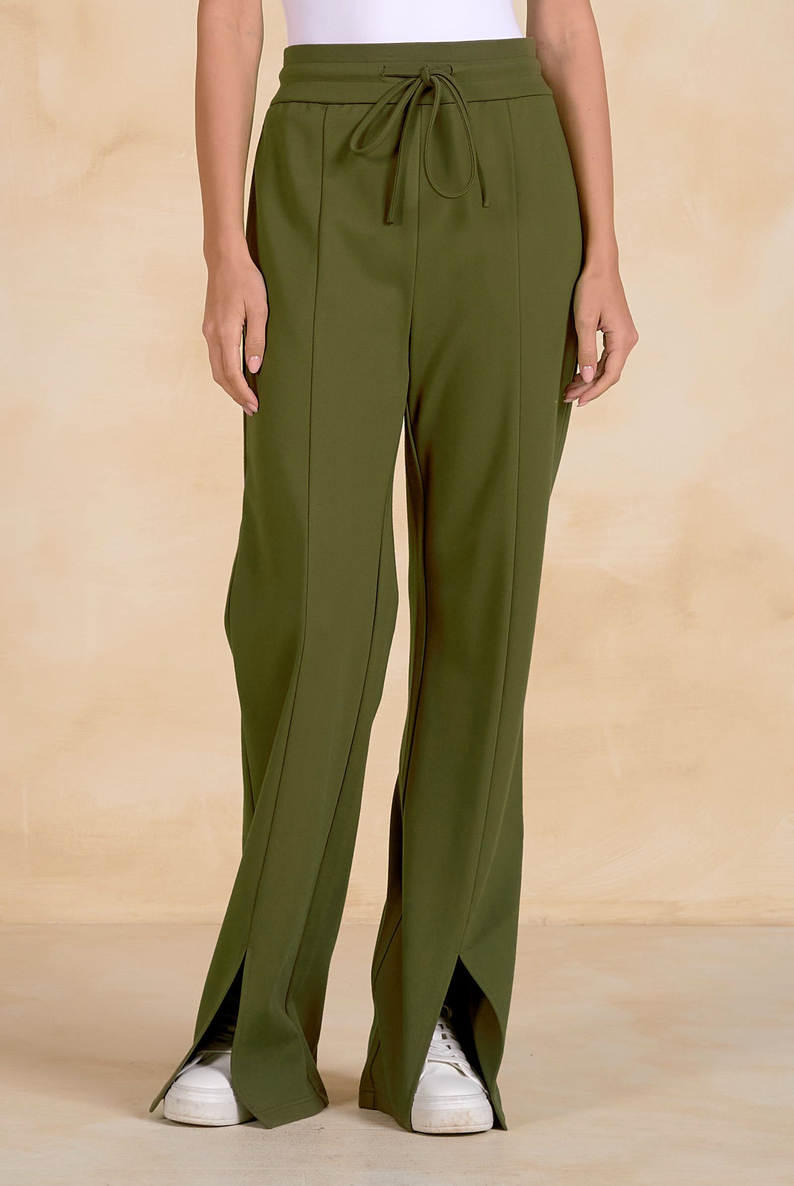Elan Olive Drawstring Open Bottom Pants-Pants-elan-Deja Nu Boutique, Women's Fashion Boutique in Lampasas, Texas
