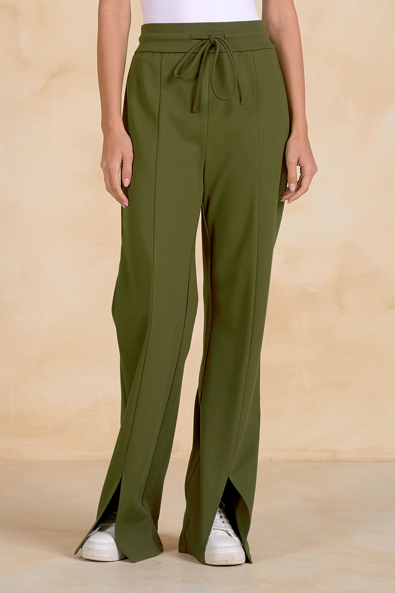 Elan Olive Drawstring Open Bottom Pants-Pants-elan-Deja Nu Boutique, Women's Fashion Boutique in Lampasas, Texas